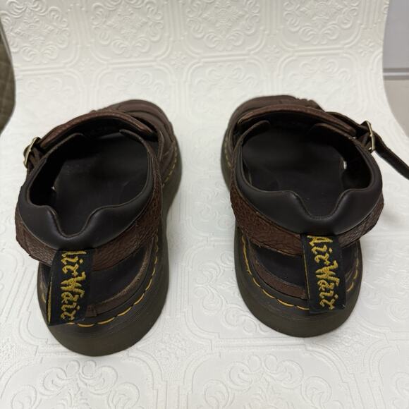 Dr Martens Hayden Brown Leather Chunky Platform Buckle Sandals USM 12 UK 11 EUC main image 12